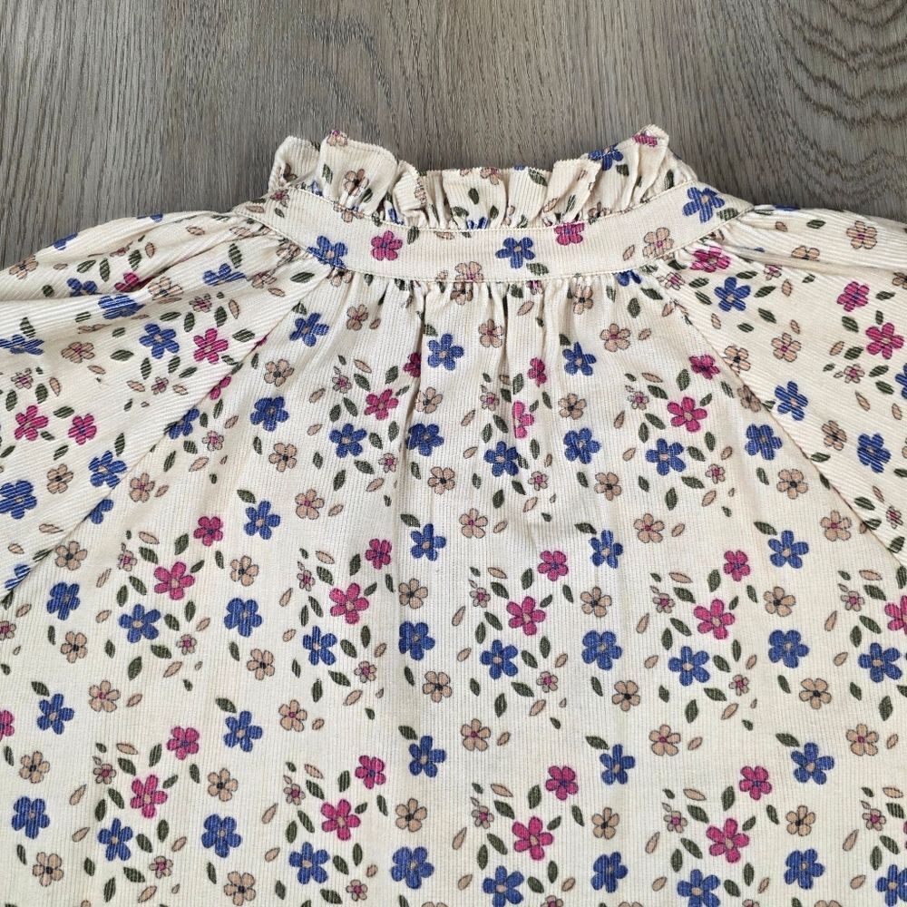 Olivia James The Lable Elizabeth Ditsy Corduroy Top Size L - Picture 5 of 7